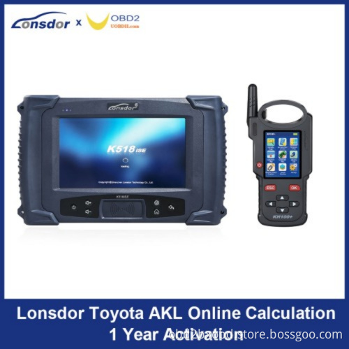 Lonsdor Toyota AKL Online Calculation 1 Year Activation for K518ISE K518S & KH100+ Support Latest Toyota & Lexus All Key Lost an